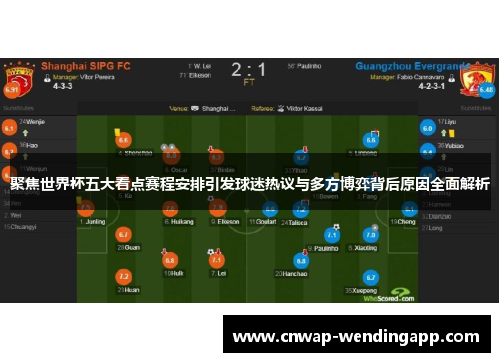 聚焦世界杯五大看点赛程安排引发球迷热议与多方博弈背后原因全面解析